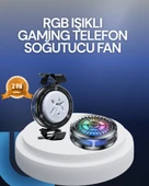RGB LED Telefon Soğutucu Fan Yüksek Hızlı Soğutma Oyuncu Cooler thumbnail 1