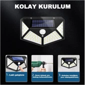 100 Led Dış Mekan Solar Aydınlatma Fotoselli Solar Lamba thumbnail 3