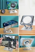 AMS NET® 360 Derece Dönebilen Yükseltilmiş Masaüstü Ayarlanabilir  Metal Tablet Standı thumbnail 10