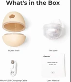 Cheerble Şarjlı Akıllı İneraktif Kedi Köpek Yumurta Oyuncağı Krem 8X8X10 Cm thumbnail 2