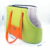 Lepus Sling Bag Kedi Köpek Omuz Taşıma Çantası Yeşil Turuncu 20X49X30 Cm thumbnail 1