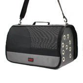 Lepus Mesh Bag Kedi Köpek Taşıma Çantası Gri 28X45X28 Cm thumbnail 2