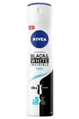 Nivea Kadın Sprey Deodorant Black&white Invisible Pure 150ml,48 Saat Anti-perspirant Koruma thumbnail 4