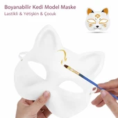 Boyanabilir Kedi Model Maske – Kendi Tasarımını Oluştur thumbnail 3