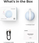 Cheerble Şarjlı Akıllı İneraktif Kedi Salyangoz Oyuncağı Mavi 7X5X5,8 Cm thumbnail 7