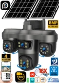 EsVision 5604 8MP 4 Kameralı 4G Çift Solar Panel 16X Zoom Dual Batarya HiEasy AOV (Sürekli Kayıt) Gece Görüş Çift Yönlü Ses thumbnail 1