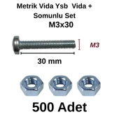 TUĞRA HIRDAVAT M3x30mm Metrik Vida Ysb - Somunlu 500'lü Takım thumbnail 3