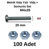 TUĞRA HIRDAVAT M4x20mm Metrik Vida Ysb - Somunlu 100'lü Takım thumbnail 3