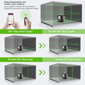 KOBB KBL36G 40 Metre Otomatik Hizalama Yeşil Lazer thumbnail 3