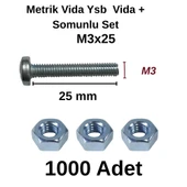 TUĞRA HIRDAVAT M3x25mm Metrik Vida Ysb - Somunlu 1000'li Takım thumbnail 3