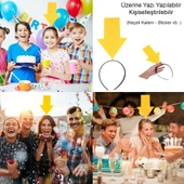 Kişiselleştirilebilir Ok Taç - Üzerine Yazı Yazılabilen Parti Tacı Sarı Renk thumbnail 1