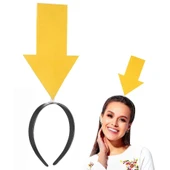 Kişiselleştirilebilir Ok Taç - Üzerine Yazı Yazılabilen Parti Tacı Sarı Renk thumbnail 2