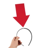 Kişiselleştirilebilir Ok Taç - Üzerine Yazı Yazılabilen Parti Tacı Kırmızı Renk thumbnail 3