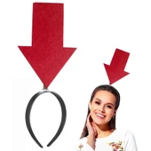 Kişiselleştirilebilir Ok Taç - Üzerine Yazı Yazılabilen Parti Tacı Kırmızı Renk thumbnail 2