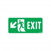 Exit Sol Aşağı Uyarı Levhası 17,5x25 KOD:958 thumbnail 2