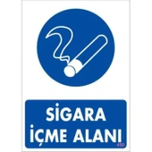 Sigara İçme Alanı Uyarı Levhassı 25x35 KOD: 450 thumbnail 1