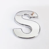 Cemax S Harfi  3,75 cm Krom Yapışkanlı thumbnail 3