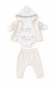 Önü Çıtçıtlı Hırkalı Erkek Bebek Takım 3lü Set thumbnail 4
