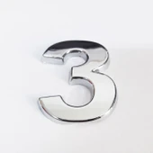 Cemax 3 Rakamı 3,75 cm Krom Yapışkanlı thumbnail 1