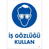 İş Gözlüğü Kullan Uyarı Levhası 25x35 KOD:2 thumbnail 1