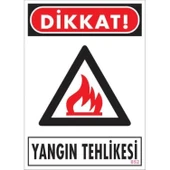 Dikkat Yangın Tehlikesi Uyarı Levhası 25x35 KOD:852 thumbnail 2