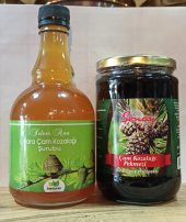 Çam Kozalak Şurubu 500 ml+ Çam Kozalağı Pekmezi 800 ML - 1