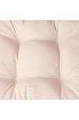 MATMEL Soft Palm Breeze İnce Çizgili Sandalye Minderi - Ekru / Bej - 43x43 cm thumbnail 2