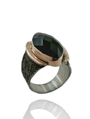 Mekik Oniks Taşlı Özel Tasarım El Üretim 925 Gümüş Yüzük thumbnail 2