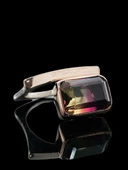 Baget Turmalin Taşlı Özel Tasarım Otantik  925 Gümüş Yüzük thumbnail 2