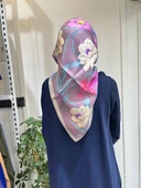 Belli Saf İpek Eşarp 4219D (T)-56 LİLA thumbnail 1