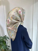 Belli Saf İpek Eşarp 4210D (T)-07 VİZON thumbnail 1