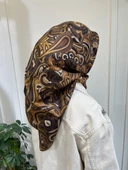 Belli Saf İpek Eşarp 4222D (T)-89 KAHVE thumbnail 1