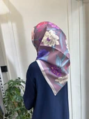 Belli Saf İpek Eşarp 4219D (T)-56 LİLA thumbnail 2