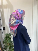 Belli Saf İpek Eşarp 4219D (T)-56 LİLA thumbnail 4