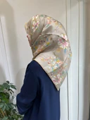 Belli Saf İpek Eşarp 4210D (T)-07 VİZON thumbnail 3