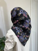 Belli Saf İpek Eşarp 4210D (T)-88 SİYAH thumbnail 2