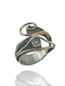 Telkari El İşçiliği Zirkon Özel Tasarım 925 Gümüş Yüzük thumbnail 2