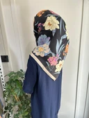 Belli Saf İpek Eşarp 4219D (T)-33 SİYAH thumbnail 2