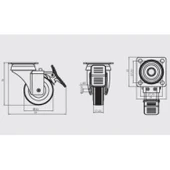 HTS 334 50X20 Tablalı Döner Frenli Teker thumbnail 2