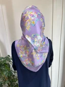 Belli Saf İpek Eşarp 4210D (T)-50 LİLA thumbnail 1