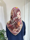 Belli Saf İpek Eşarp 4219D (T)-51 KIZIL KAHVE thumbnail 2