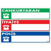 Acil Durum Telefon Levhası 25x35 KOD:430 thumbnail 2