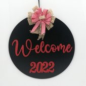 Lora Davet Ahşap Kapı Süsü Welcome 2022 (1 Adet) Siyah - 54289 - 1