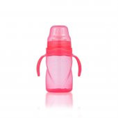 Mamajoo Kulplu Eğitici Bardak 270 ml & İnek Desenli Kaşık Çatal Seti / Pembe - 2
