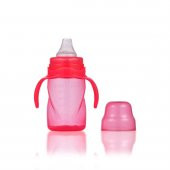 Mamajoo Kulplu Eğitici Bardak 270 ml & İnek Desenli Kaşık Çatal Seti / Pembe - 3