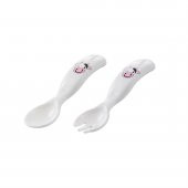 Mamajoo Kulplu Eğitici Bardak 270 ml & İnek Desenli Kaşık Çatal Seti / Pembe - 5