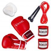 Ravel Fighter High-Class Boks Eldiveni El Bandajı Atlama İpi Dişlik - 1