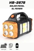 HB-2678 25W Solar Şarjlı El Feneri ve Kamp Lambası | Çift Renk Aydınlatma | IP44 Suya Dayanıklı thumbnail 6