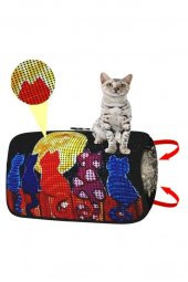 Giz Home Catsline Kedi Tuvalet Kum Paspası 40X60 Desenli Kediler - 1
