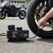 BUFFER® 250 PSI Güçlü Taşınabilir Hava Kompresörü–Araba, Motosiklet, Bisiklet ve Top Şişirme İçin Elektrikli Fişli Çakmaklıklı Lastik Şişirme Pompası thumbnail 5